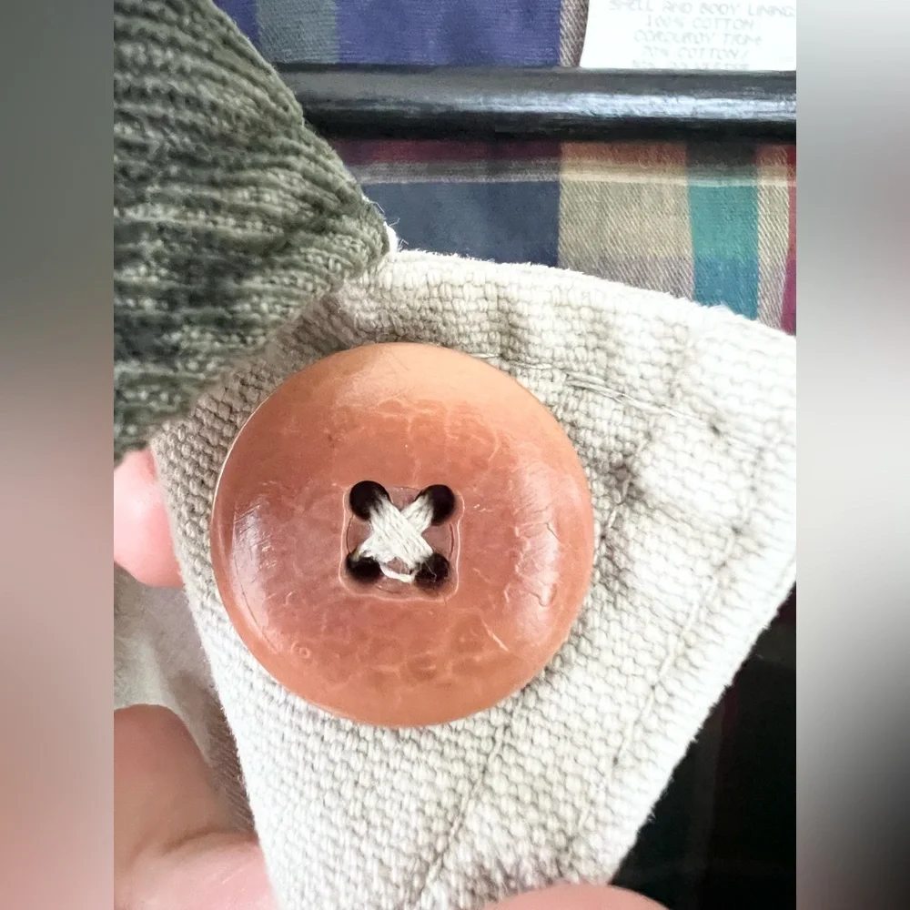 LL Bean vintage field jacket chore coat cotton canvas corduroy collar fall M/L - Picture 2 of 11